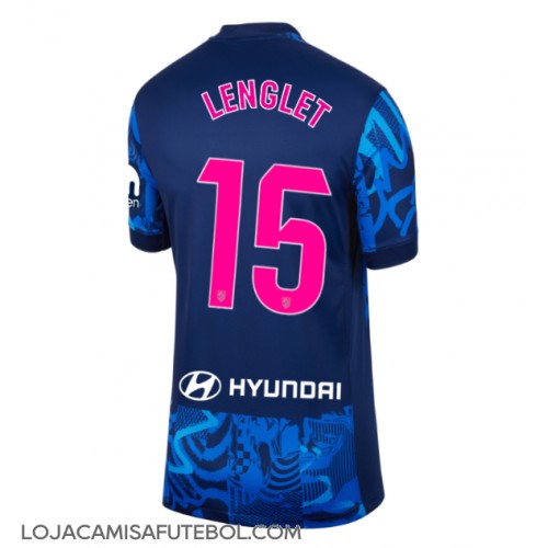 Camisa de Futebol Atletico Madrid Clement Lenglet #15 Equipamento Alternativo Mulheres 2024-25 Manga Curta